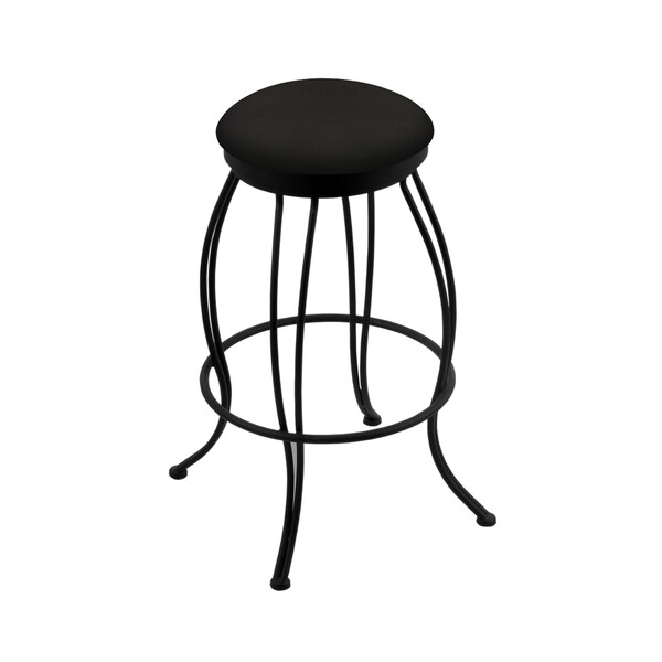 30" Swivel Bar Stool, Black Wrinkle, Canter Espresso Seat